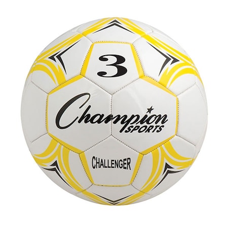 Champion Sports Challenger Series Soccer Ball, Yellow & White - Size 3 CH3YL